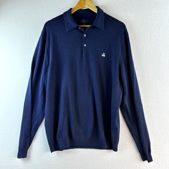 Brooks Brothers Other - Brooks Brothers 346 Mens Merino Wool Sweater XL Navy Blue Logo Business Casual